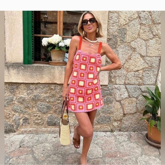 Zara Pink and Orange Spaghetti Strap Sundress Mini - Picture 2 of 10